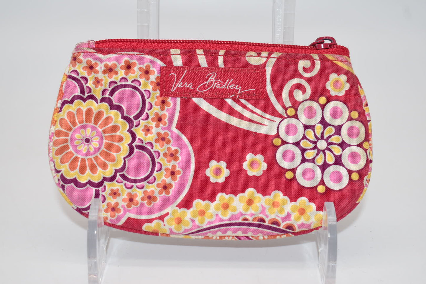 Vera Bradley Clip Zip ID Case in "Raspberry Fizz" Pattern