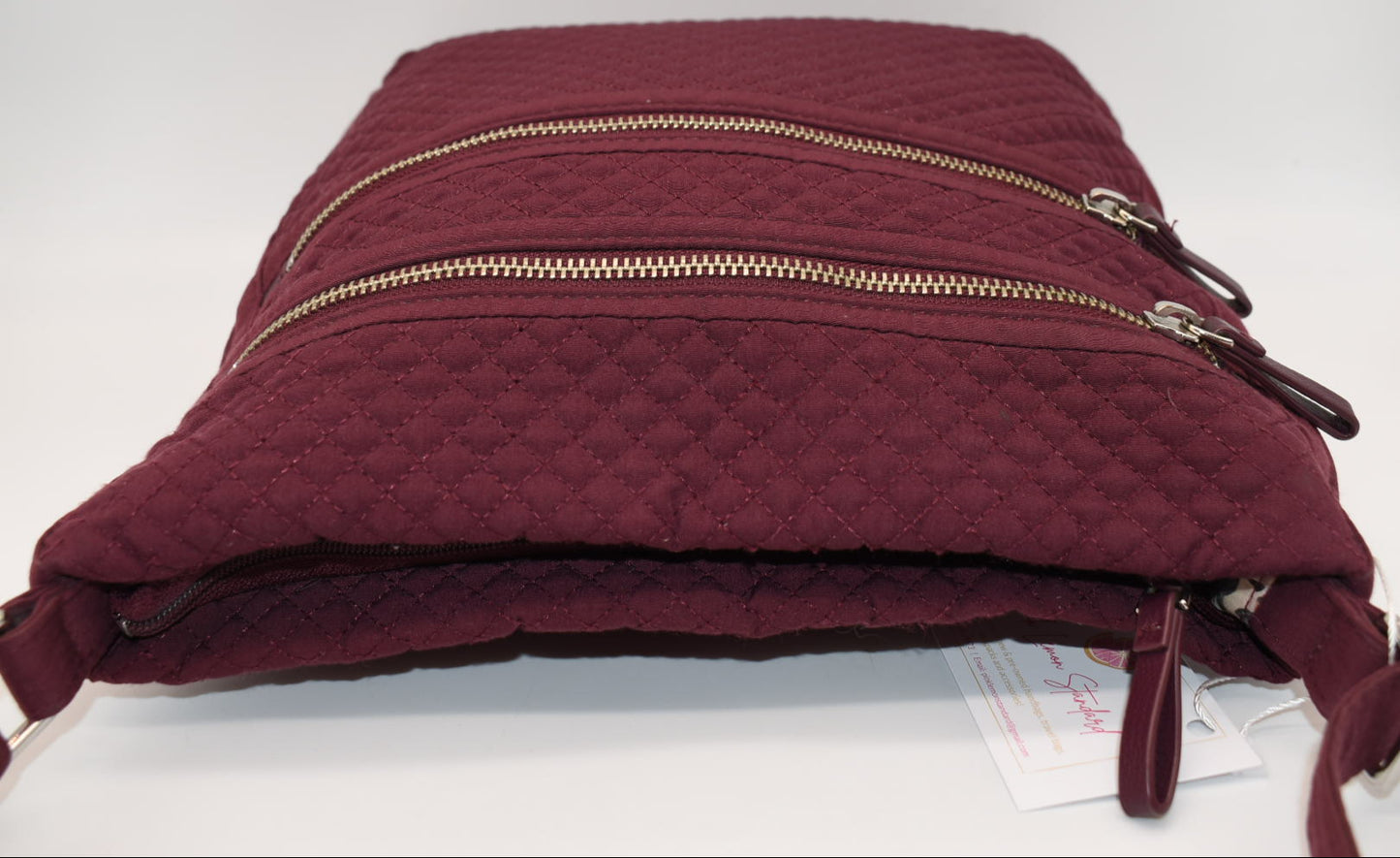 Vera Bradley Microfiber Triple Zip Hipster Crossbody Bag in "Hawthorn Rose"