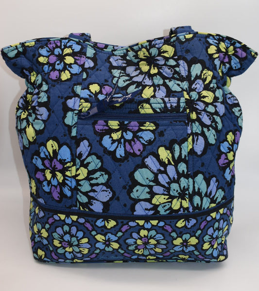 Vera Bradley Laura Large Shoulder Tote Bag in "Indigo Pop" Pattern