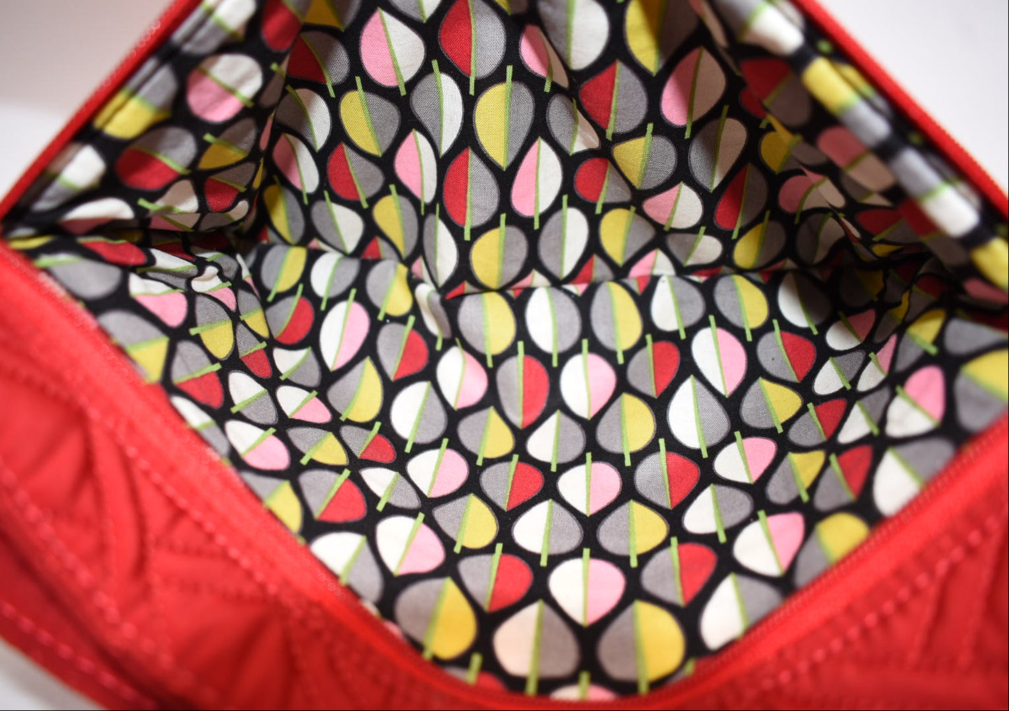 Vera Bradley Microfiber Triple Zip Hipster Crossbody Bag in "Tango Red"