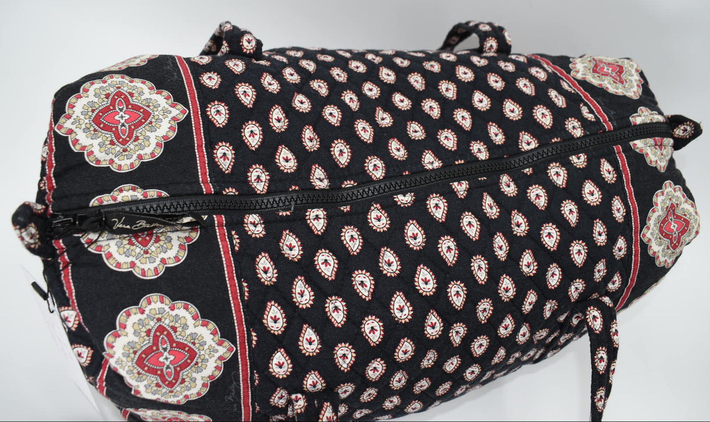 Vera Bradley Medium Duffel Bag in "Classic Black" Pattern