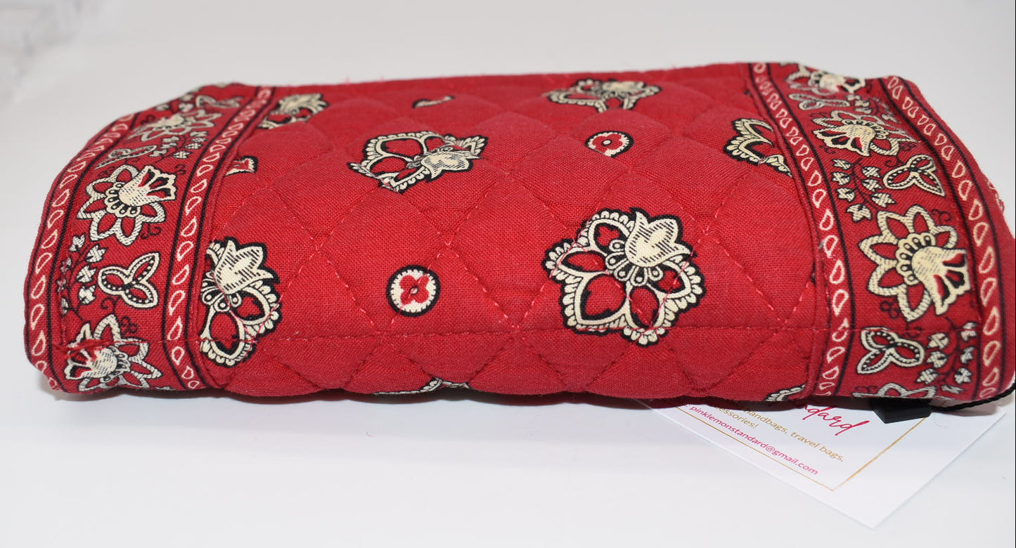 Vintage Vera Bradley Strap Crossbody Wallet in "Red Bandana" Pattern