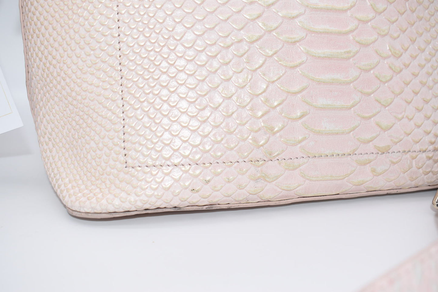 Dooney & Bourke Pink Pearl Croc Domed Satchel Bag