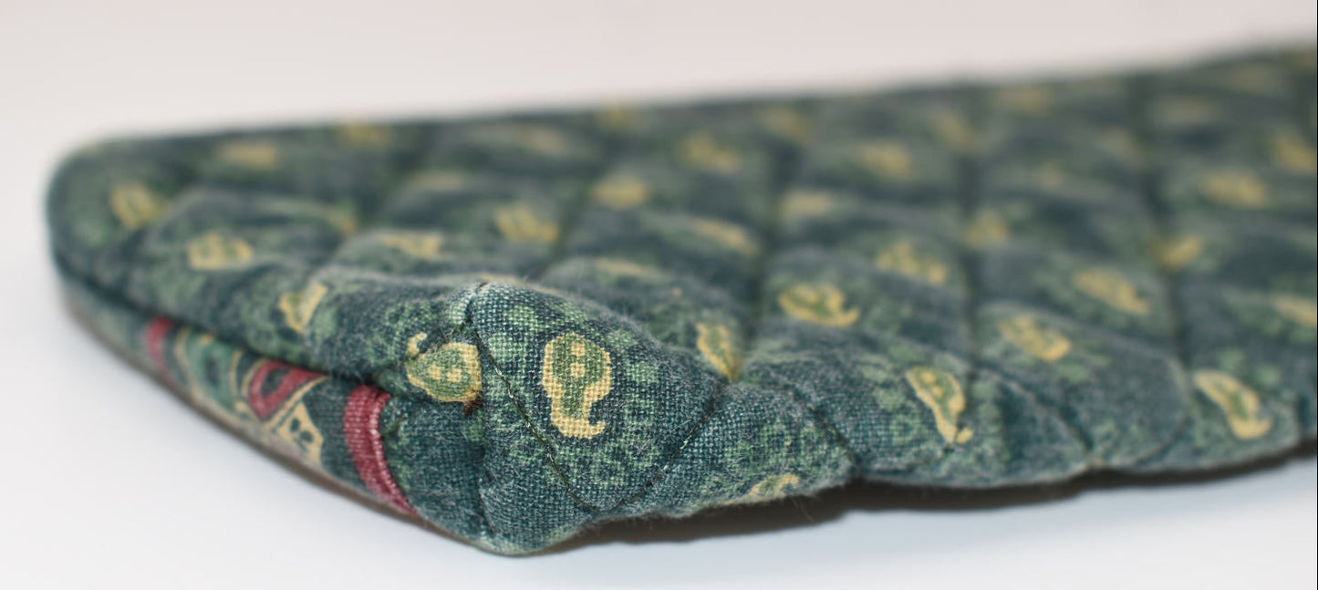 Vera Bradley Brush & Pencil Case in "Classic Green-1998" Pattern