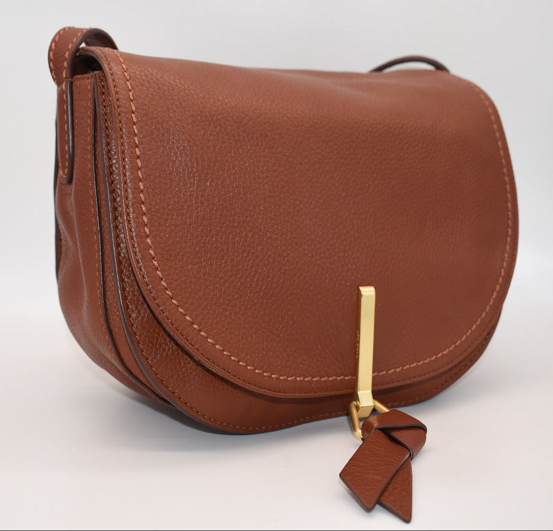 Vera Bradley Carson Leather Saddle Crossbody Bag in "Acorn"