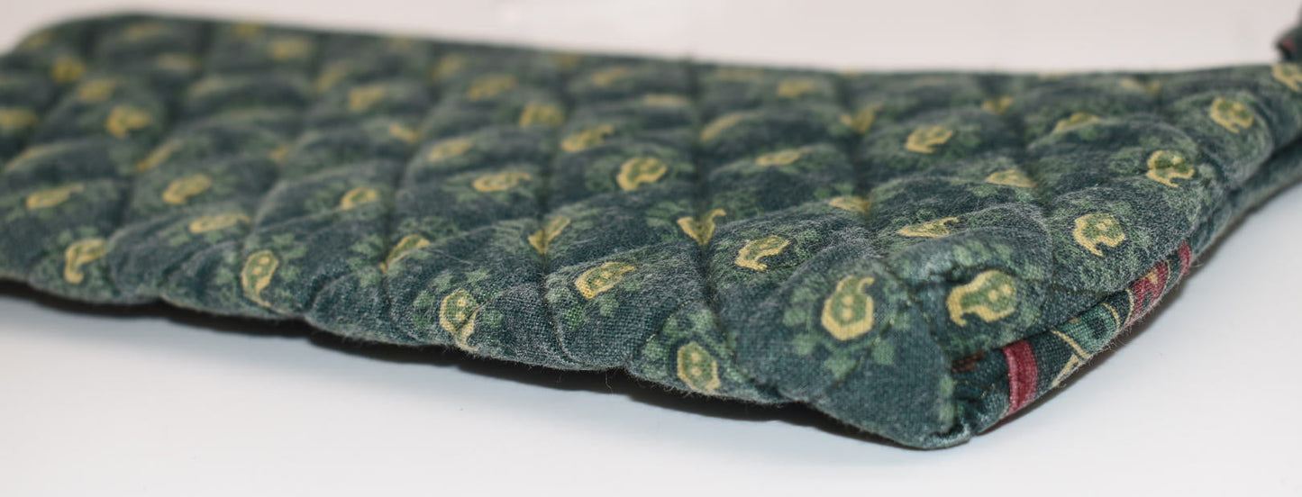 Vera Bradley Brush & Pencil Case in "Classic Green-1998" Pattern