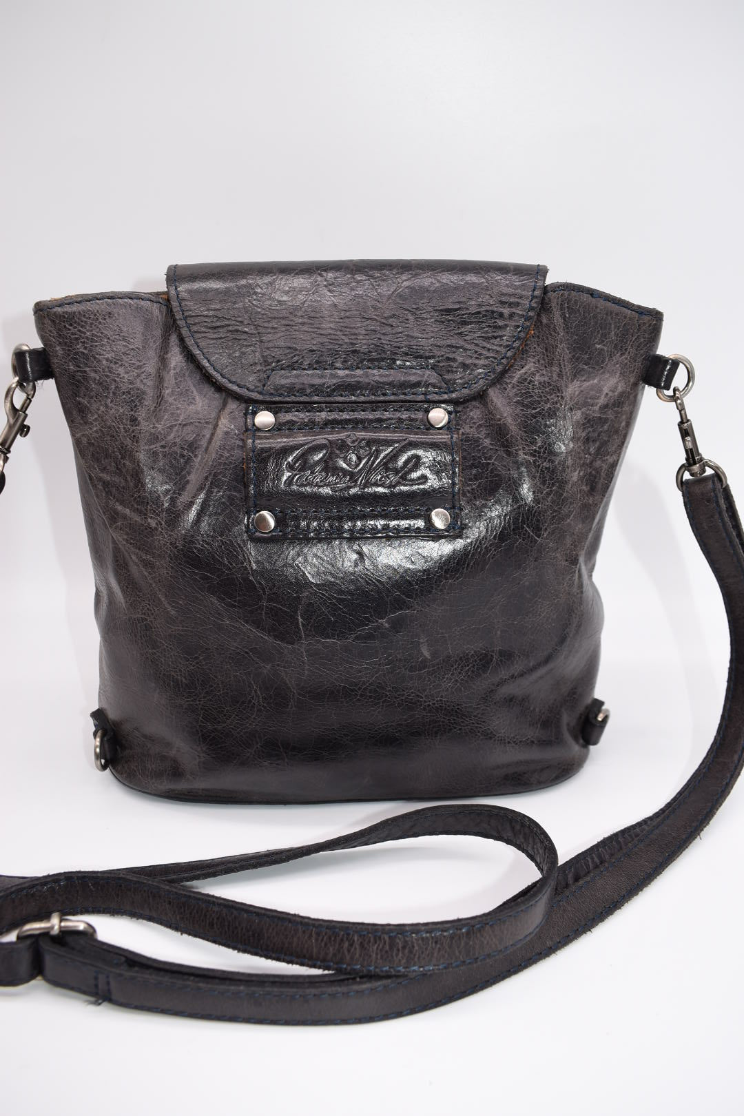 Patricia Nash Bellissimi Convertible Backpack in Distressed Glaze Black