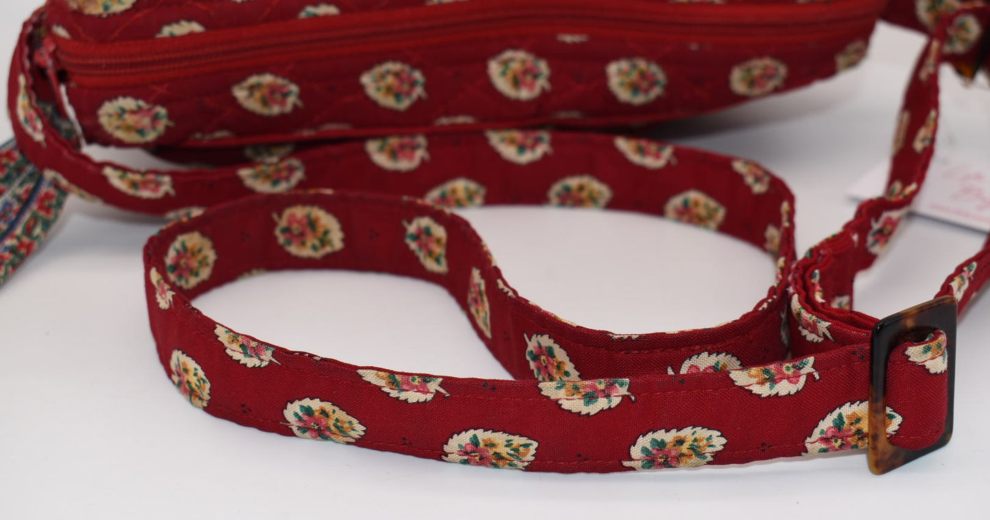 Vintage Vera Bradley East West Crossbody Bag in "Red Leaf - 1997" Pattern