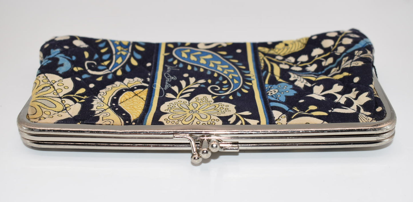 Vera Bradley Double Kisslock Wallet in "Ellie Blue" Pattern