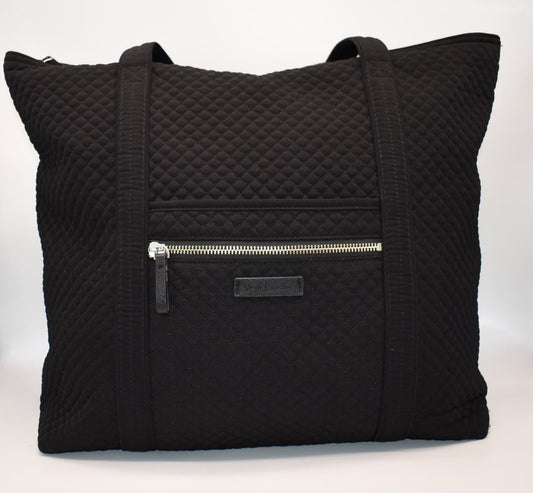 Vera Bradley Large Iconic Microfiber Vera Tote Bag in Black