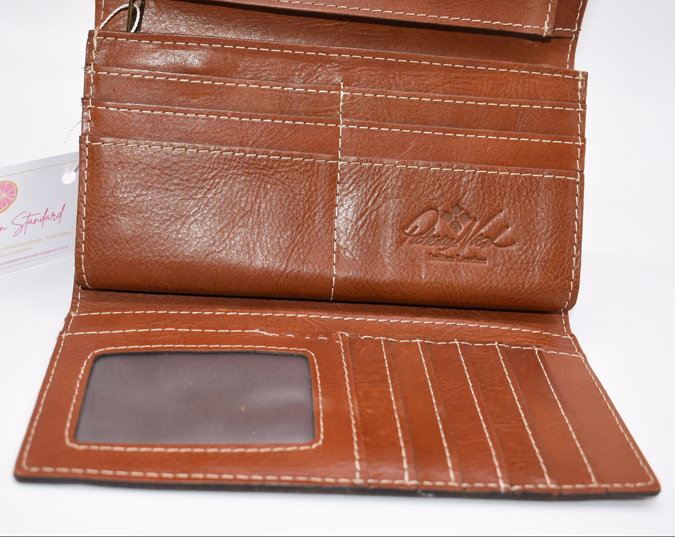 Patricia Nash Leather Trifold Wallet in Heritage Tan