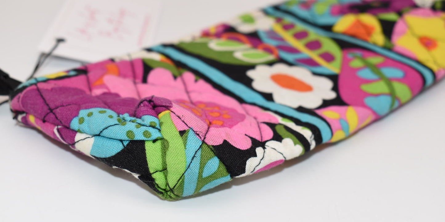 Vera Bradley Brush & Pencil Cosmetic Zip Pouch in "Va Va Bloom" Pattern
