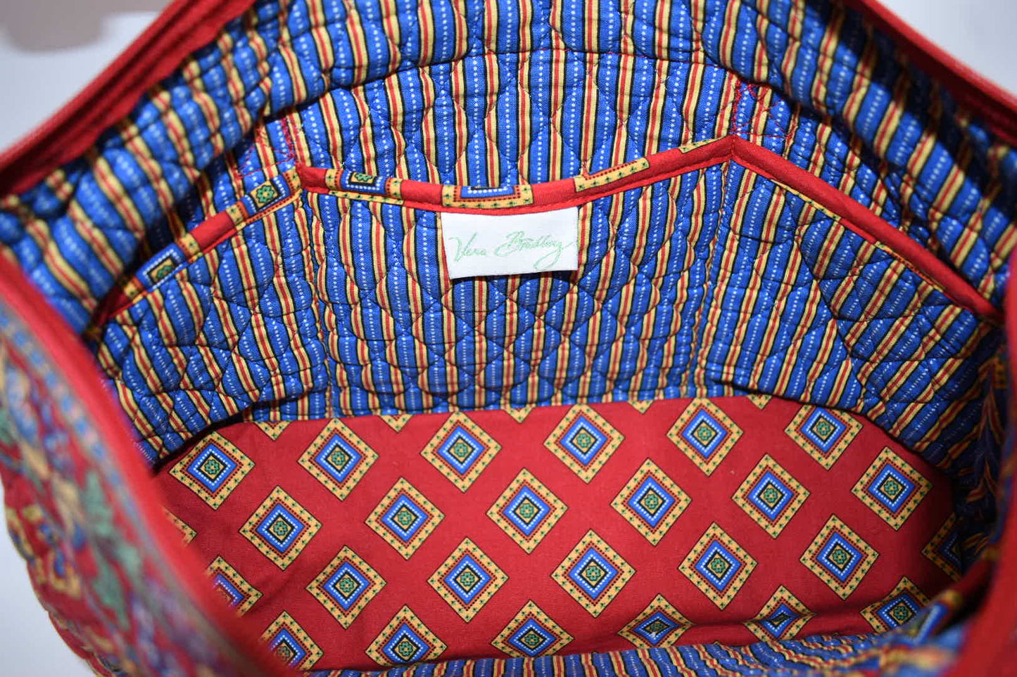 Vera Bradley Large Betsy Shoulder Bag in "Villa Red" Pattern