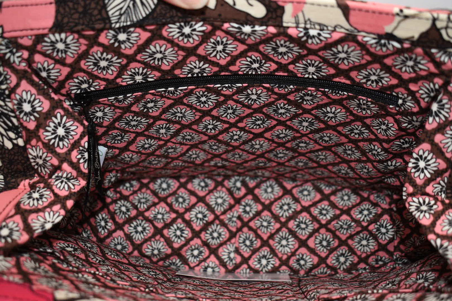 Vera Bradley Frame Satchel Bag in "Mocha Rouge" Pattern