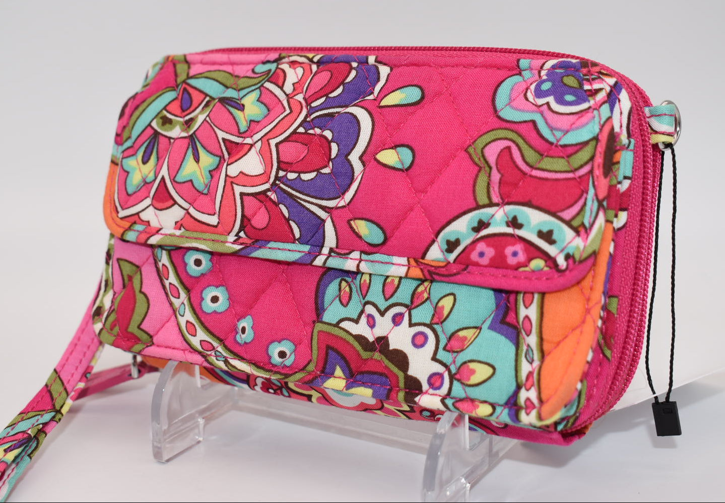 Vera Bradley All in One Crossbody Wallet in "Pink Swirls" Pattern