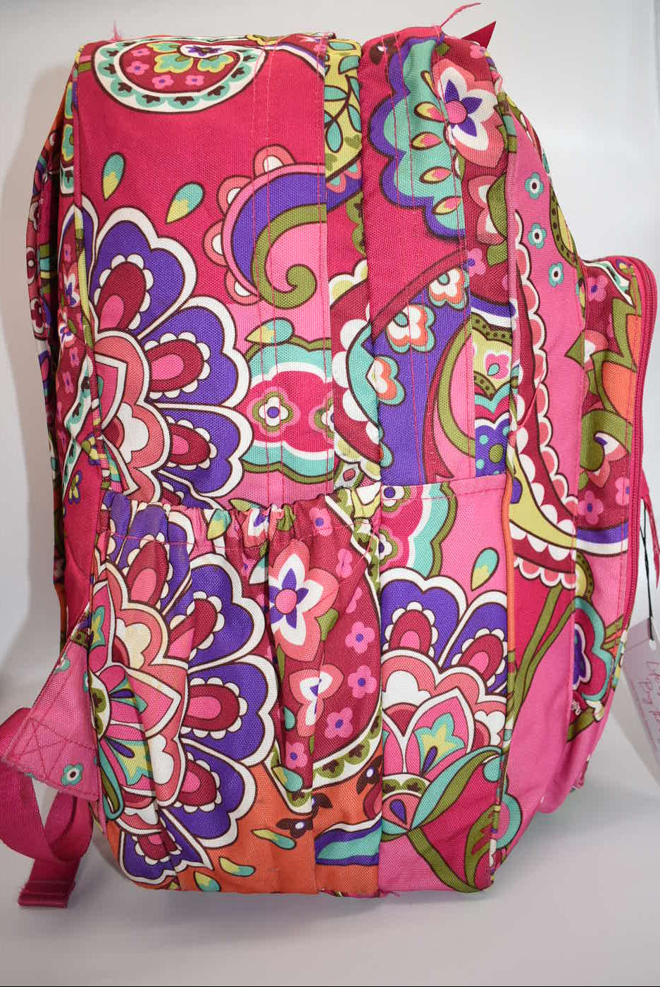 Vera Bradley XL Lighten Up Campus Backpack in "Pink Swirls" Pattern
