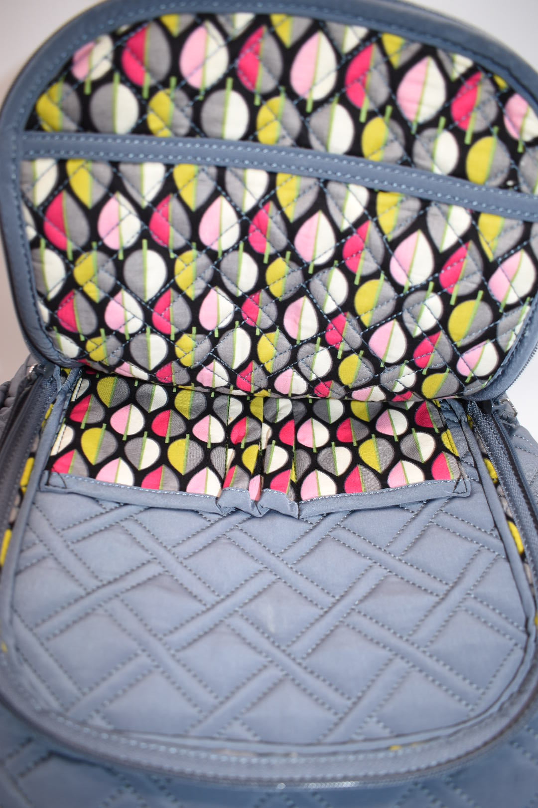 Vera Bradley Microfiber Campus Backpack in Gray