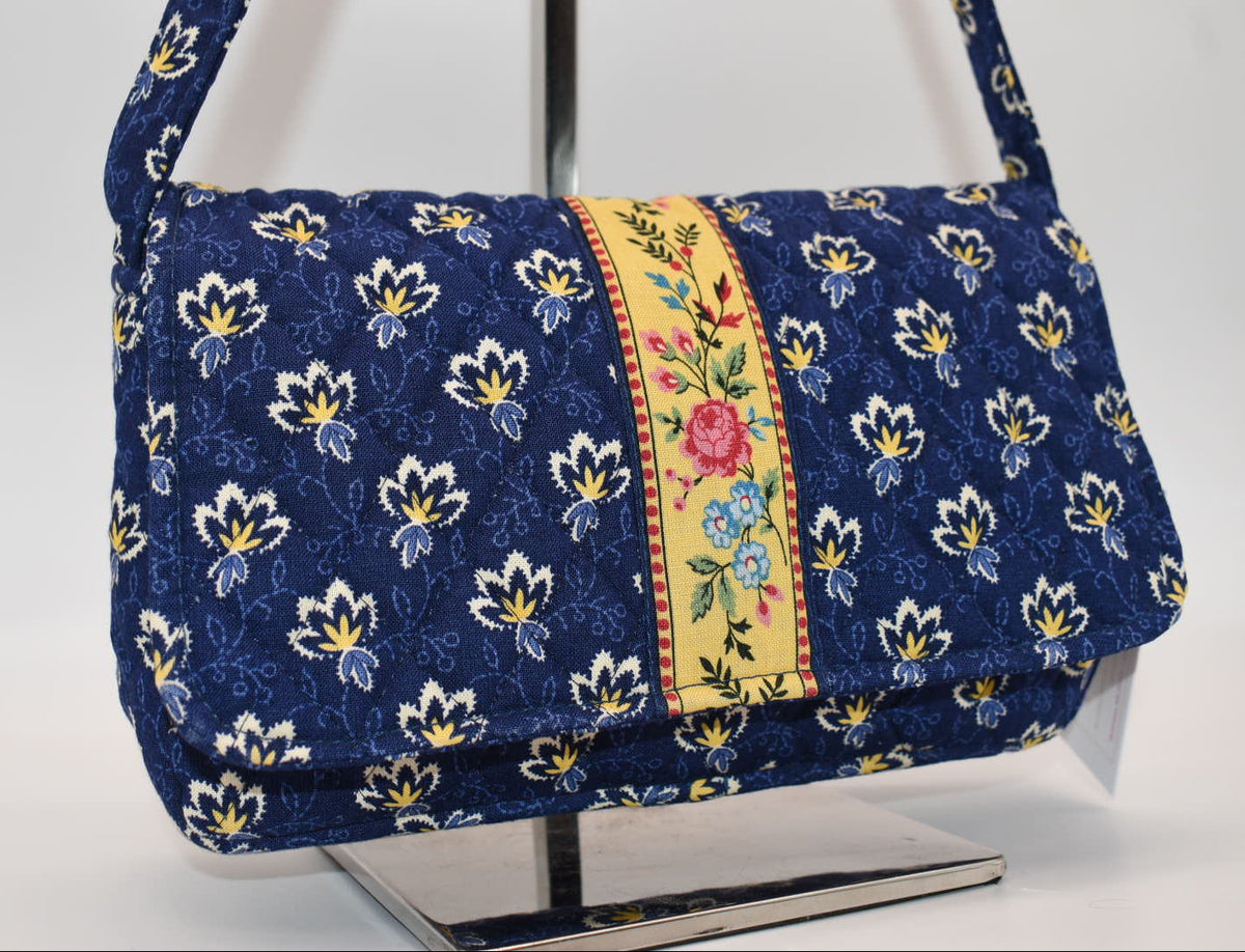 Vintage Vera Bradley Shoulder Bag in "Maison Blue" Pattern
