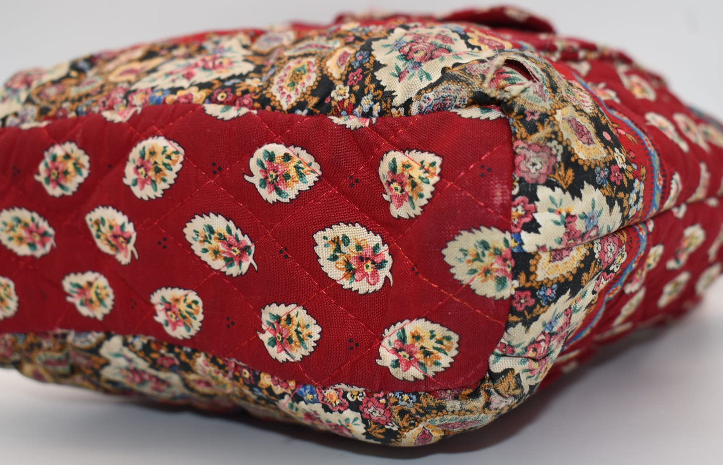 Vera Bradley Small Villager Tote Bag in "Red Leaf" Pattern