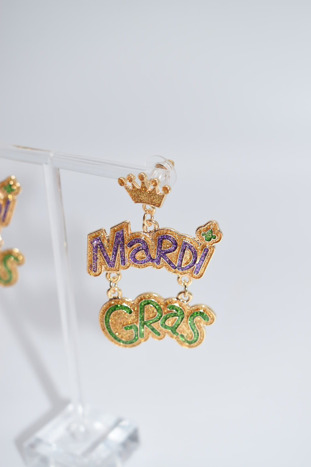 Statement Earrings: "Miss Mardi Gras" Drop Earrings