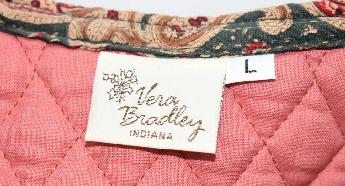 Vintage Vera Bradley Large Cropped Jacket in "Greenbriar- 1987" Pattern