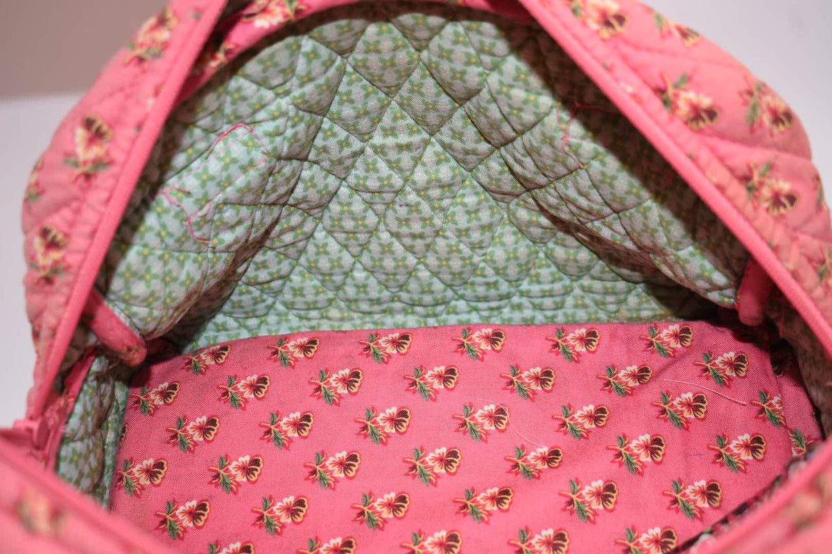 Vera Bradley Small Bowler Satchel Bag in "Pink Pansy" Pattern