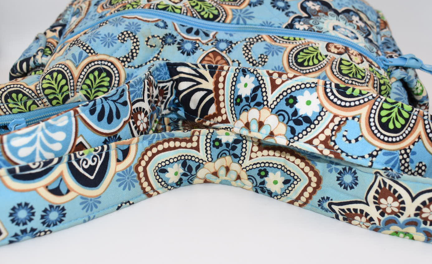 Vera Bradley On-the-Go Convertible  Shoulder Bag in "Bali Blue" Pattern