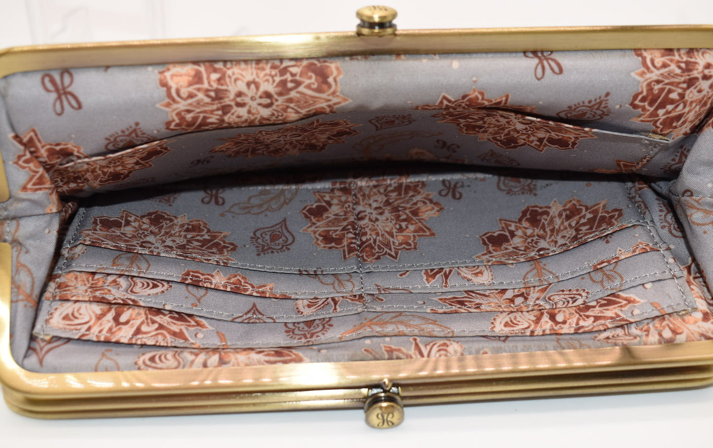 HOBO INTL Lauren Clutch Wallet in Black Embossed Leather