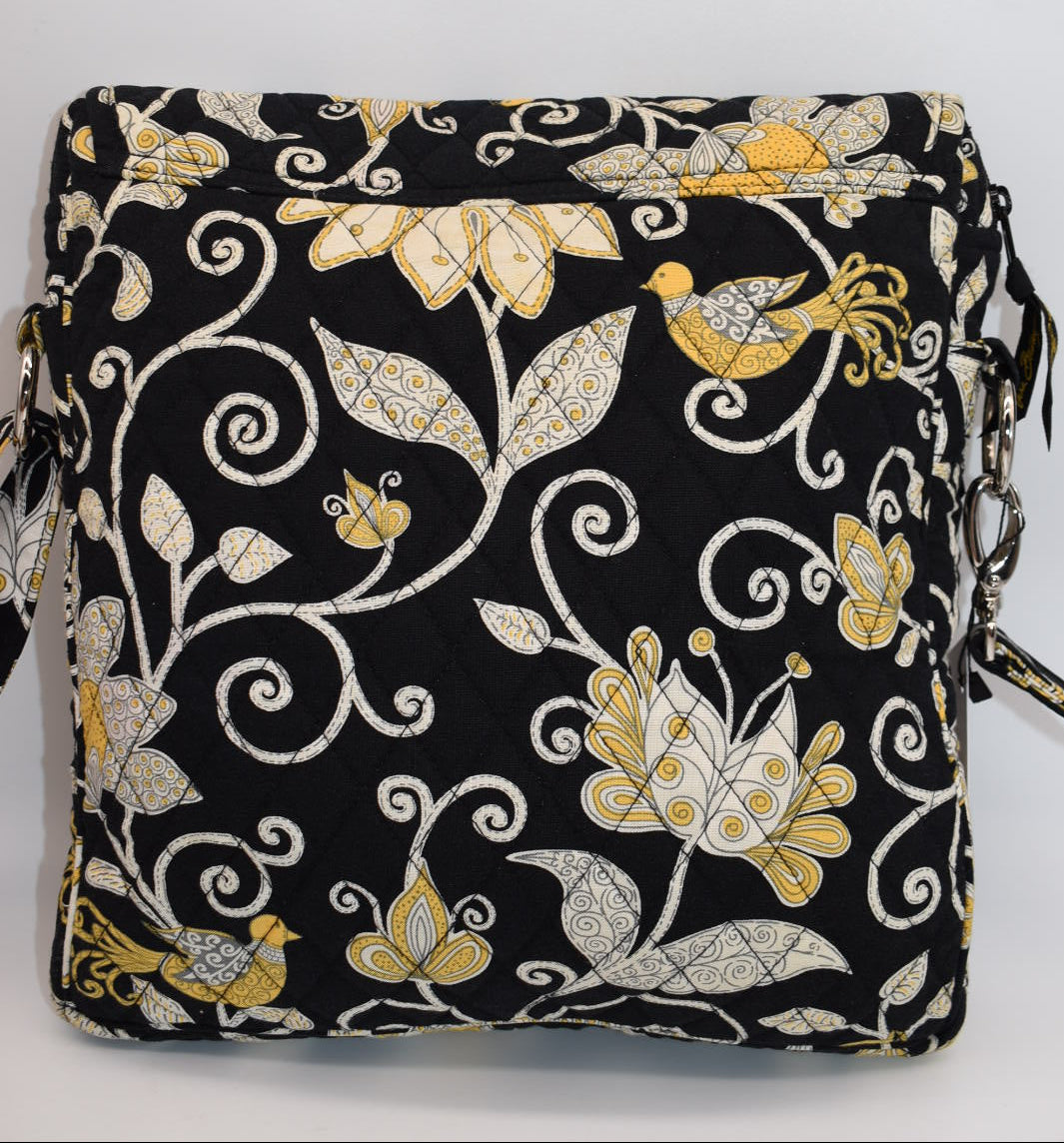 Vera Bradley Mailbag Crossbody Bag in "Yellow Bird" Pattern
