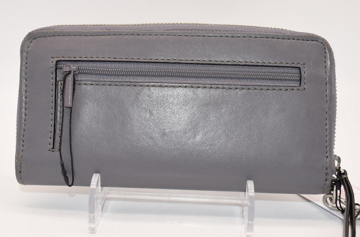 Vera Bradley Leather Carryall RFID Accordion Wristlet in "Storm Cloud"