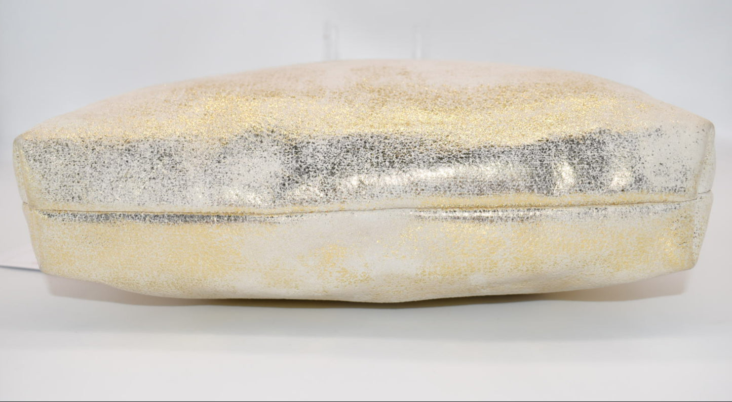 HOBO INTL Leather Convertible Crossbody Bag in Gold Leaf Shimmer