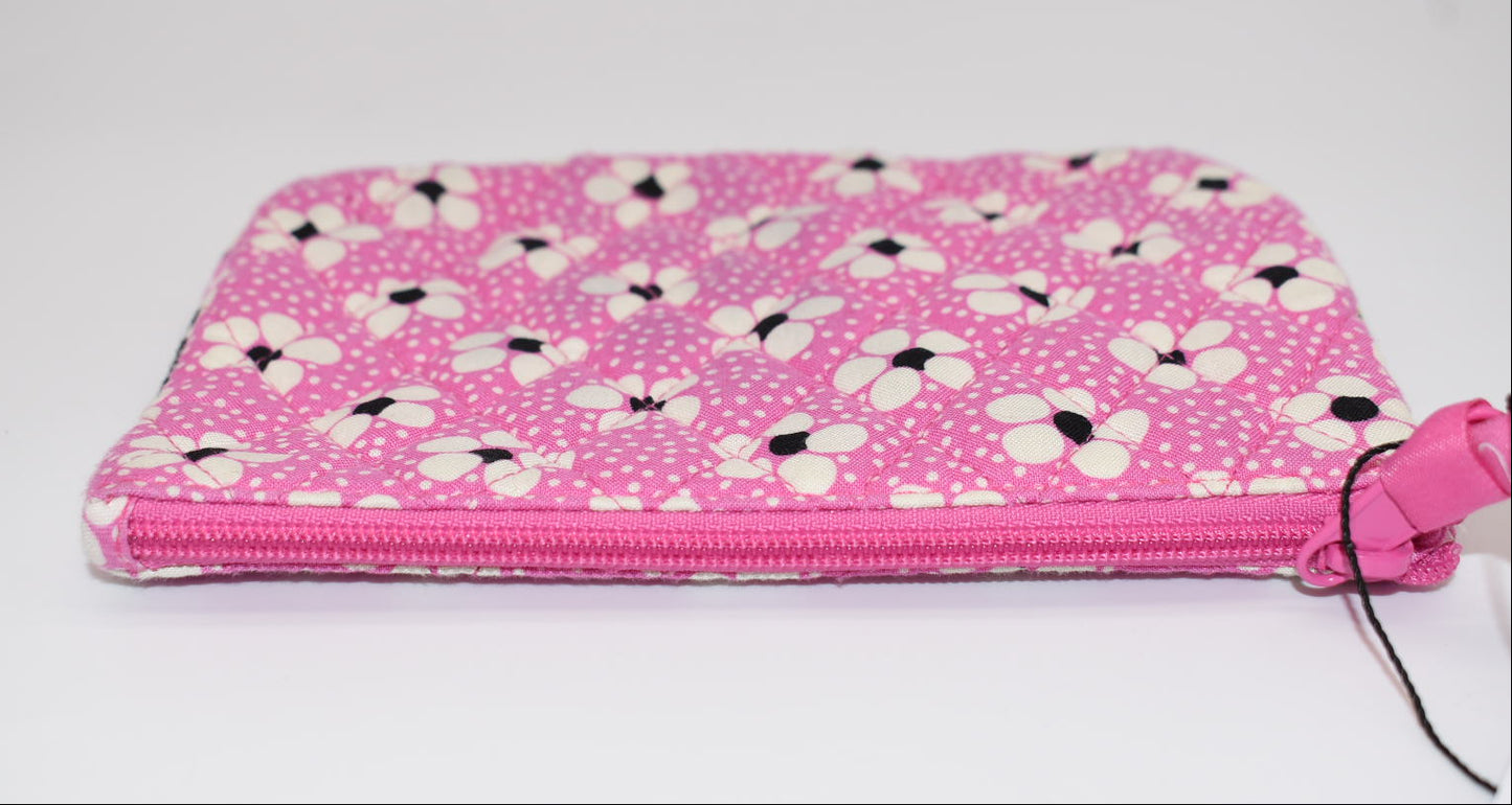 Vera Bradley Medium Zip Pouch in "Priscilla Pink" Pattern