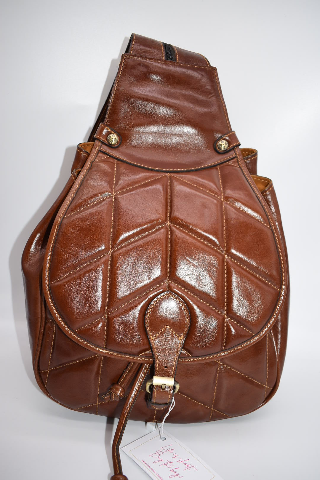 Patricia Nash Itala Saddle Sling in Quilted Vintage Distressed Leather