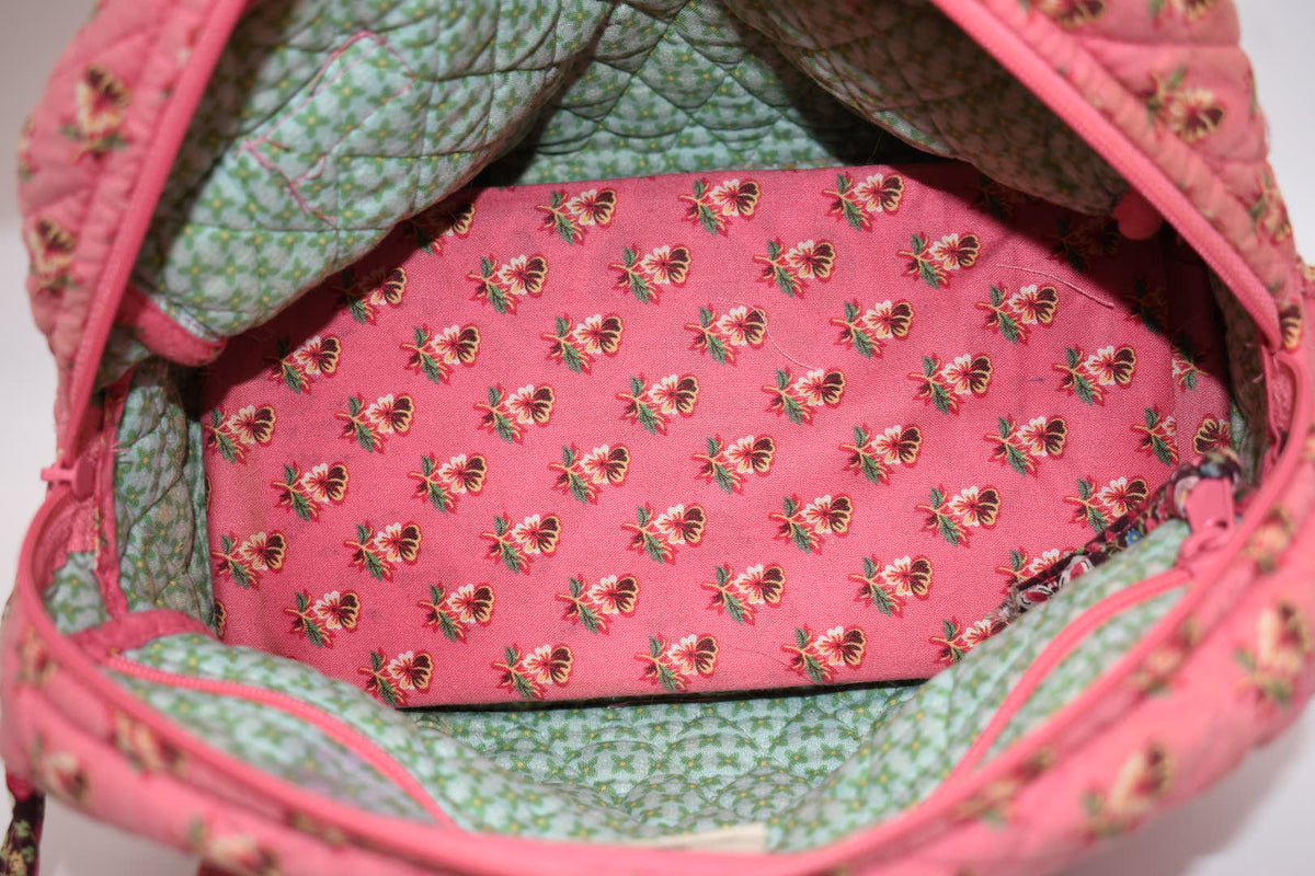 Vera Bradley Small Bowler Satchel Bag in "Pink Pansy" Pattern