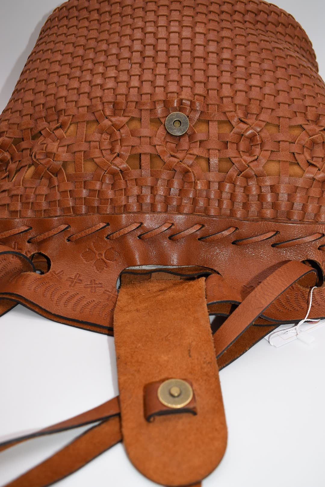 Patricia Nash Large Leather Weaved Shoulder Bag