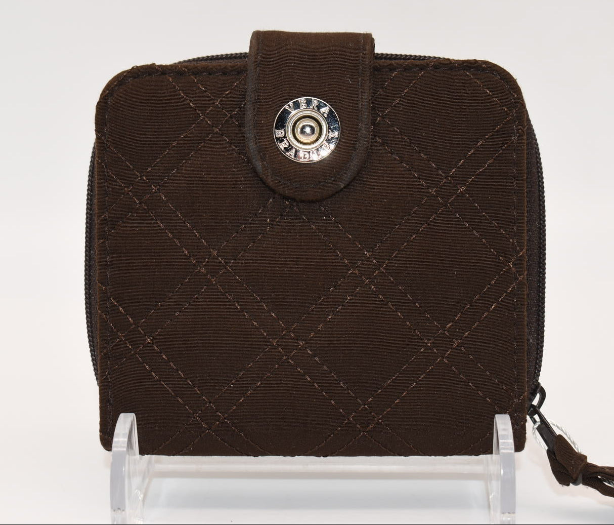 Vera Bradley Microfiber Mini Zip Wallet in Espresso