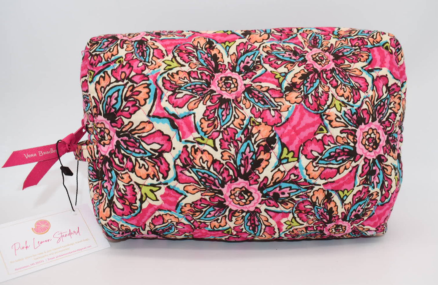 Vera Bradley Large Cosmetic/ Toiletry Bag in "Sunburst Floral" Pattern