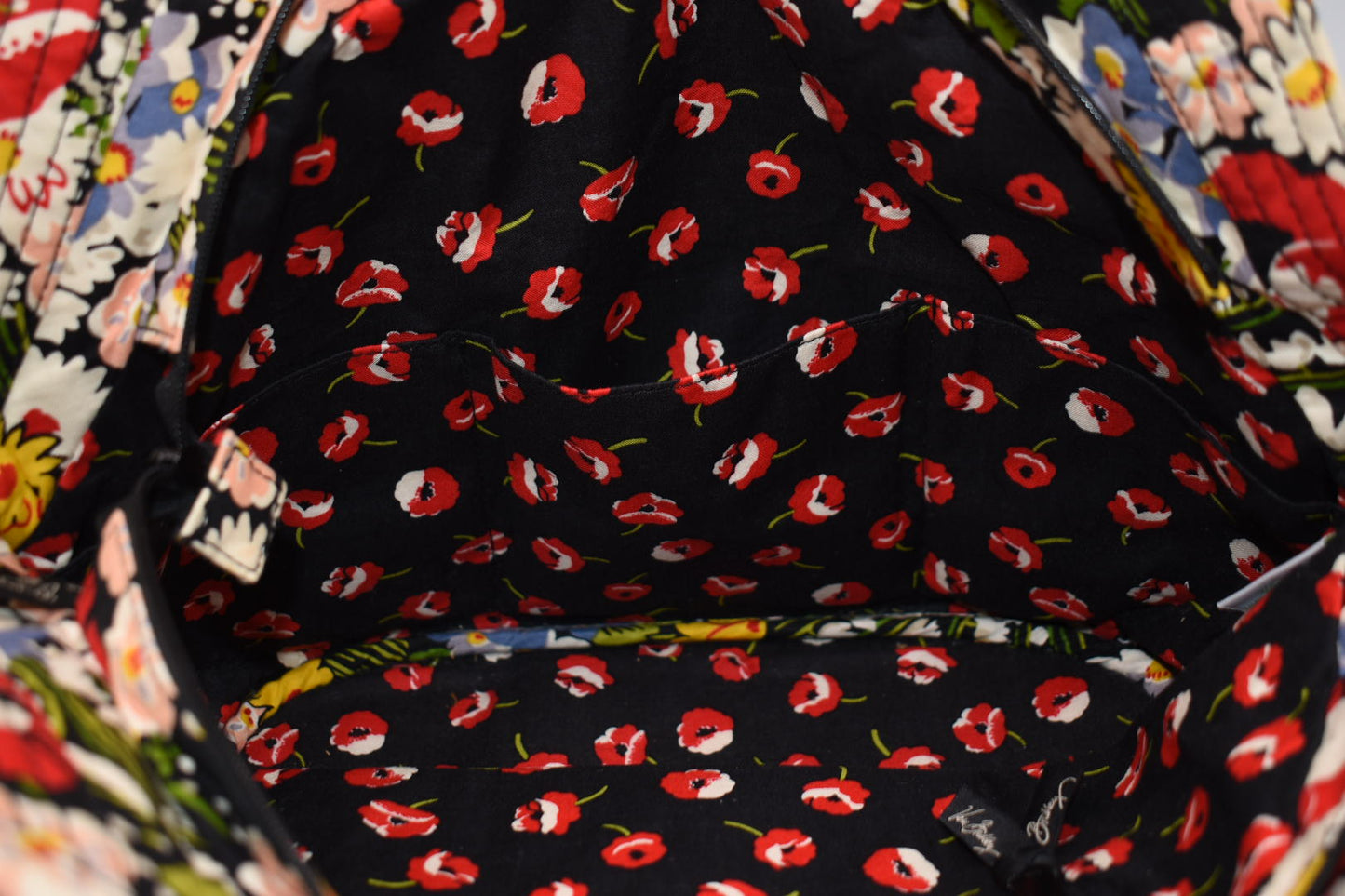 Vera Bradley Large Angled Tote Bag in "Poppy Fields" Pattern