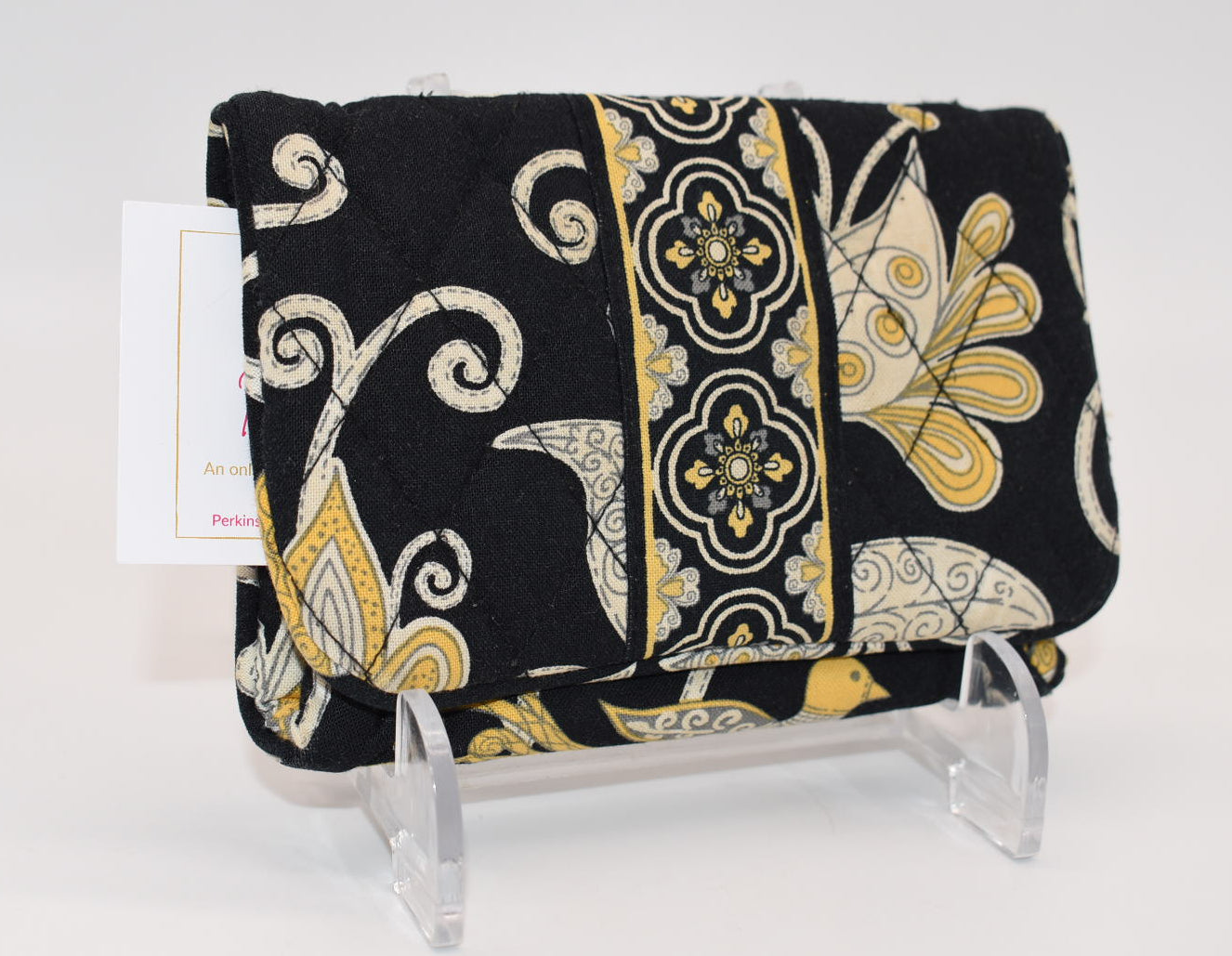 Vera Bradley "One for the Money" Bifold Wallet in Yellow Bird Pattern