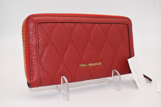 Vera Bradley Quilted Leather Georgia Wallet in Tango Red