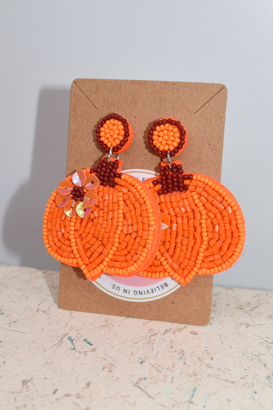 Statement Earrings: Sweet Pumpkin (Thanksgiving) Beaded Earrings
