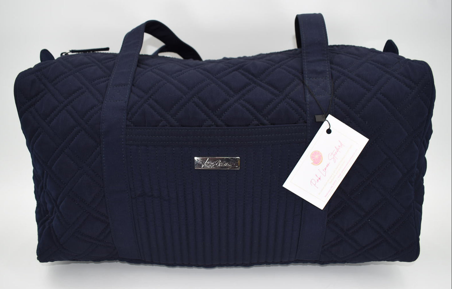 Vera Bradley Medium Quilted Microfiber Duffel Bag in Navy Blue