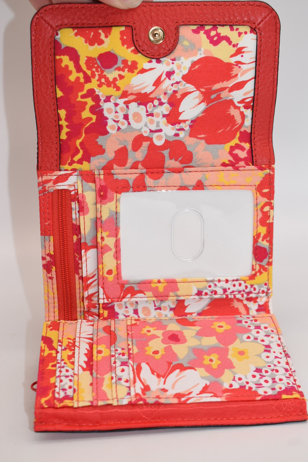 Vera Bradley Riley Leather Compact Wallet in "Canyon Sunset"
