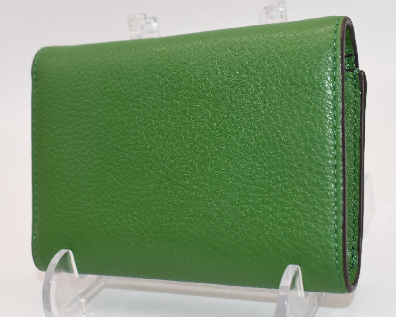 Tory Burch Kira Pebbled Medium Flap Wallet in Poblano Green