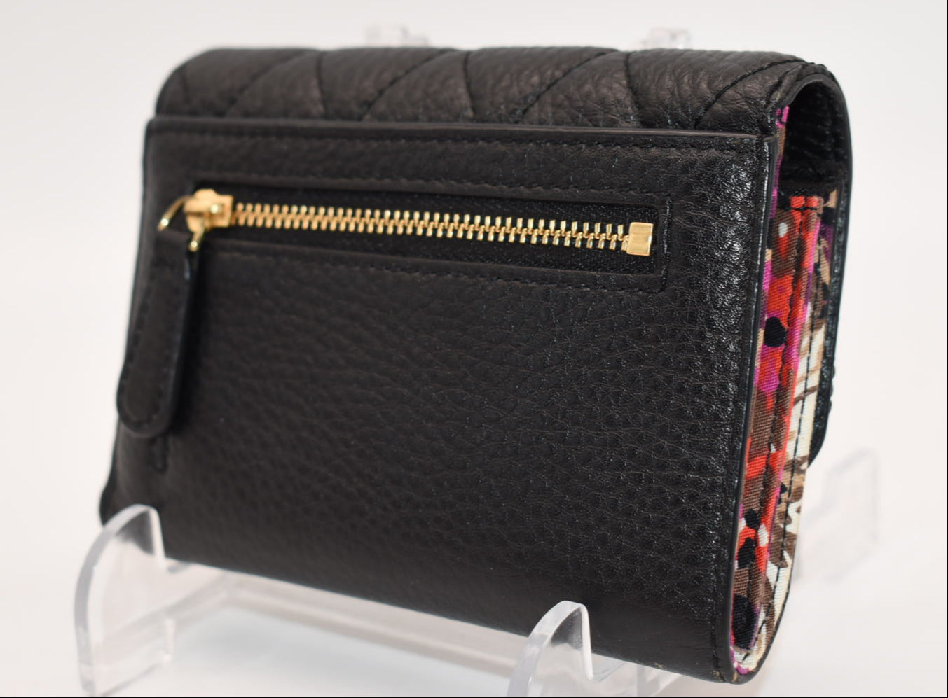 Vera Bradley Compact Riley Wallet in Quilted Black Leather