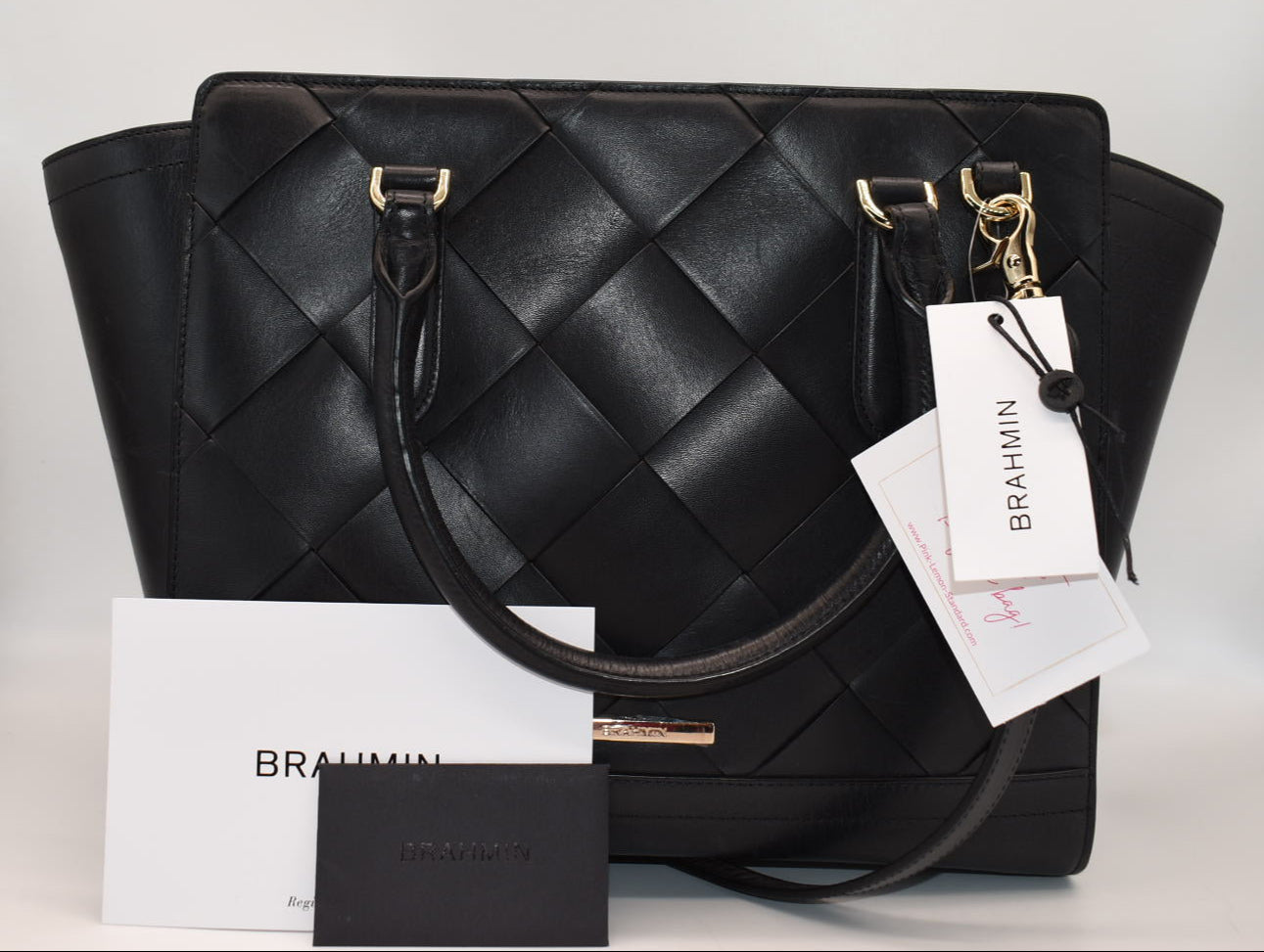 Brahmin Aubree Satchel Bag in Black Vik
