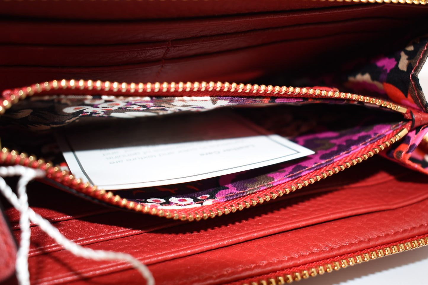 Vera Bradley Quilted Leather Georgia Wallet in Tango Red