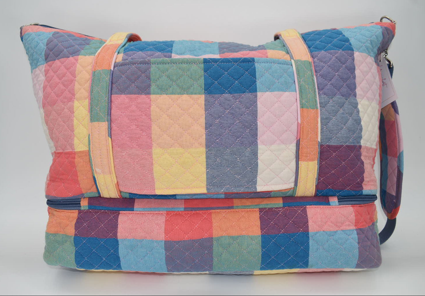 Vera Bradley Deluxe Travel Tote Bag in "Tropical Plaid" Pattern