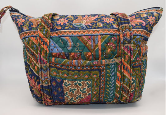 Vintage Vera Bradley Large Paddy Shoulder Tote Bag in "Medley-1994" Pattern
