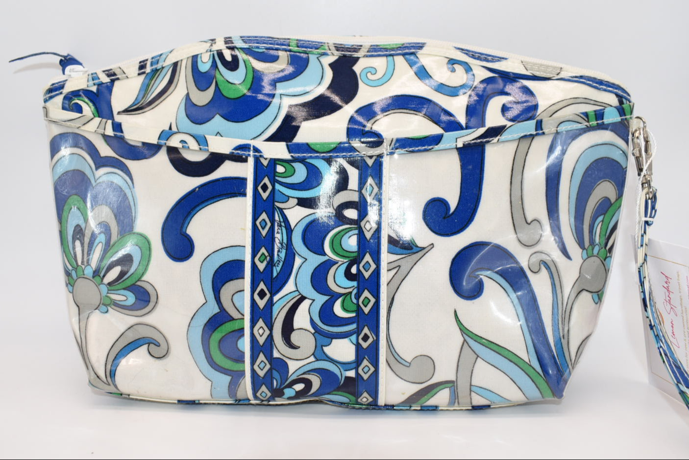 Vera Bradley XL Waterproof Makeup & Toiletry Bag in "Mediterranean White" Pattern